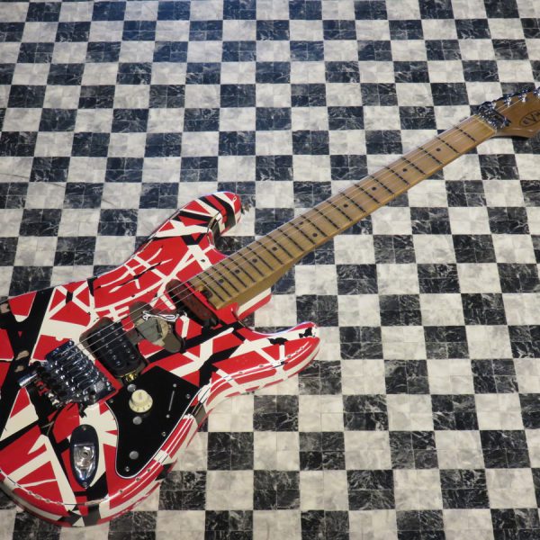 EVH Striped Series Frankenstein Frankie Red with Black Stripes Relic